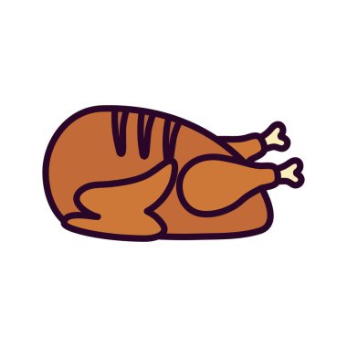 baked chicken dinner on white background