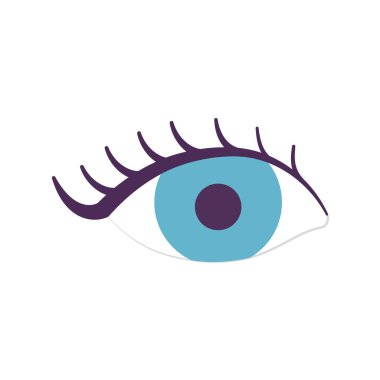 female eye eyelashes icon on white background