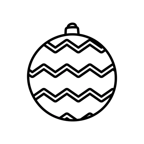 Joyeux Noël célébration boule lignes décoration épaisse ligne — Image vectorielle