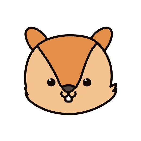 Cute squirrel head cartoon icon — Stock Vector