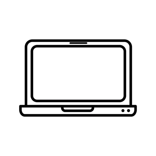 Laptop computer device technology icon thick line — Stok Vektör