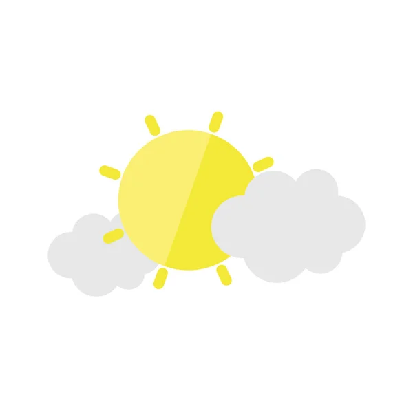 Ecology sun clouds weather icon design — ストックベクタ