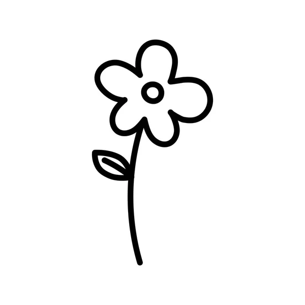 Flower leaf stem decoration nature icon — 스톡 벡터