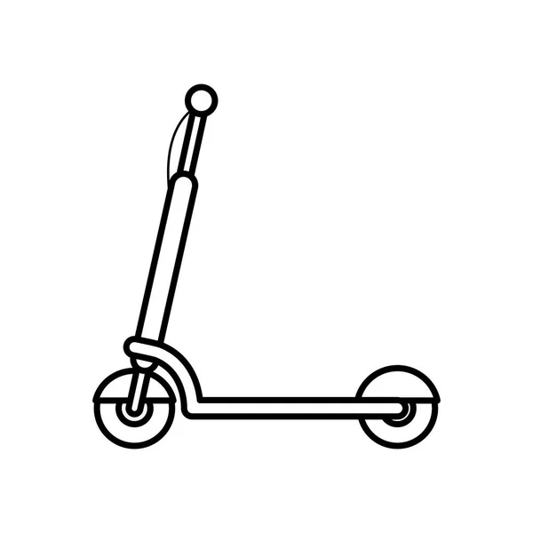 Electric scooter transport recreation equipment thick line — ストックベクタ