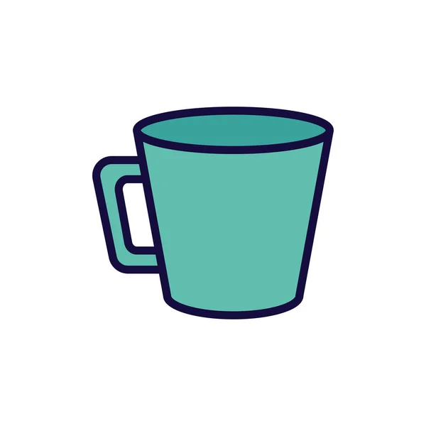 Green coffee cup ceramic icon — Stockvektor