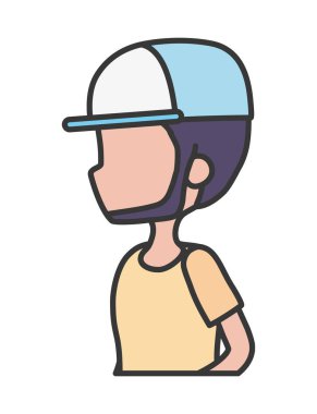 Yan görünüm genç adam portresi karakteri