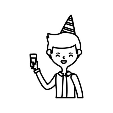 Doğum günü şapkası vektör tasarımlı adam
