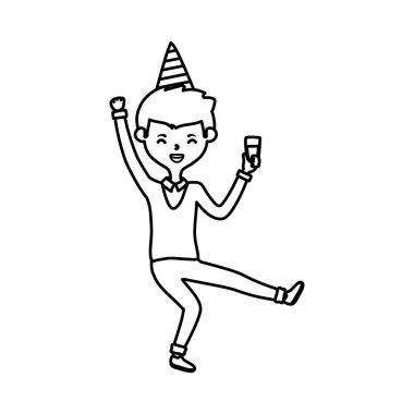 Doğum günü şapkası vektör tasarımlı adam