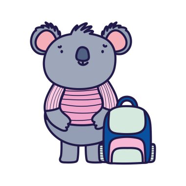 Gömleği ve konuşma balonu çizgi filmiyle sevimli koala.