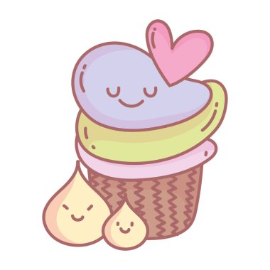 Tatlı kekler, kremalı menü, restoran yemekleri çok tatlı.