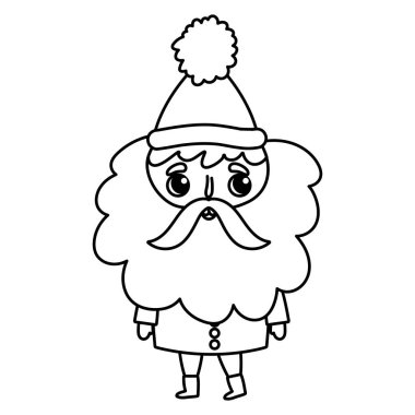 Sevimli Noel Baba karakteri Mutlu noeller kalın çizgi