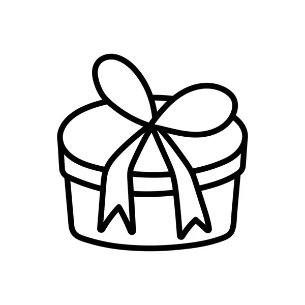 Caja de regalo decorativa icono de ornamento sorpresa línea gruesa — Vector de stock