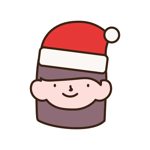 Feliz Navidad niña con sombrero de Santa Claus — Vector de stock