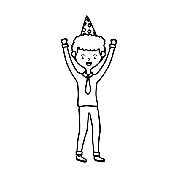 Hombre con feliz cumpleaños sombrero vector de diseño — Vector de stock