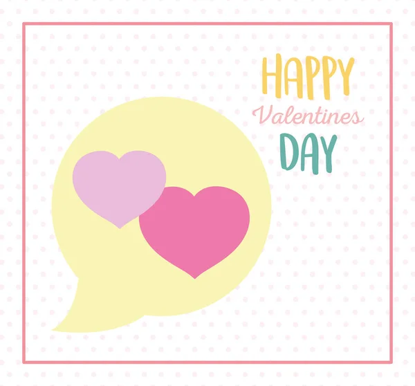 Feliz día de San Valentín, corazón de burbuja del habla mensaje de amor — Vector de stock