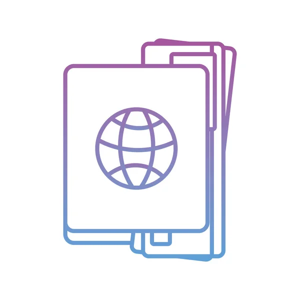 Passaporte de verão ícone estilo gradiente documento —  Vetores de Stock