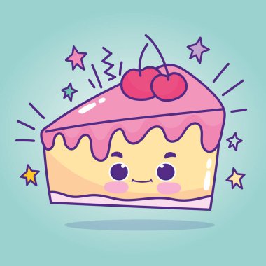 Kirazlı pasta ve karikatür.