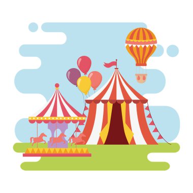 lunapark panayır çadırı sıcak hava balonu eğlence eğlencesi