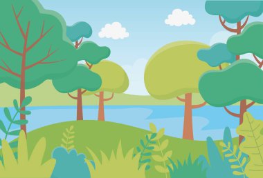 landscape river forest trees foliage nature greenery image