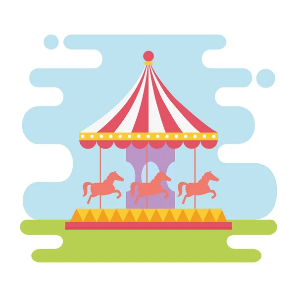 Diversión feria carnaval carrousel recreación entretenimiento — Archivo Imágenes Vectoriales