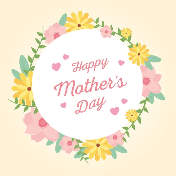 Gelukkige moeders dag, bloemen bloemen bloemen ornament banner — Stockvector