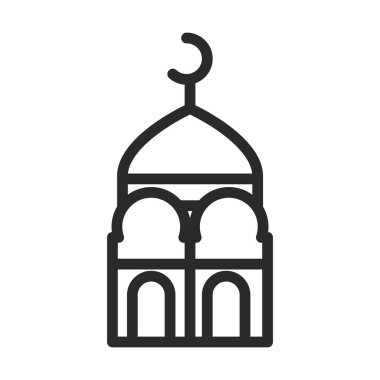 Cami Ay Tapınağı Ramazan Arap İslami kutlama çizgisi simgesi