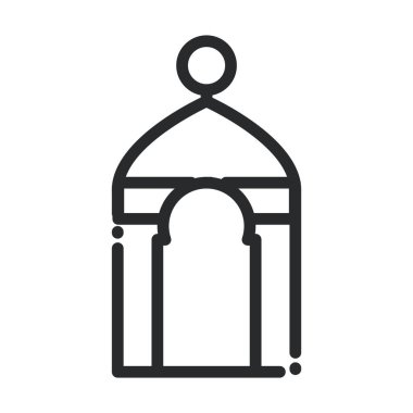 temple sacred place ramadan arabic islamic celebration line style icon