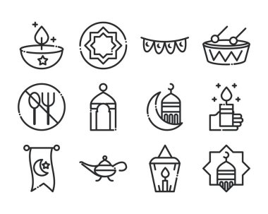 Kutlama ramazan Arap İslami kutlama çizgisi tarzı simgesi