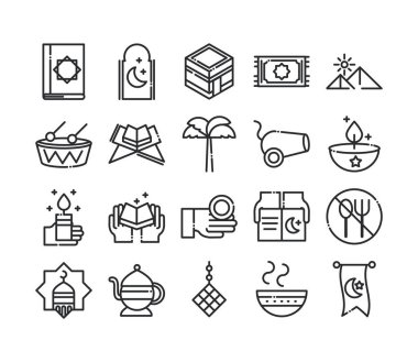 Kutlama ramazan Arap İslami kutlama çizgisi tarzı simgesi