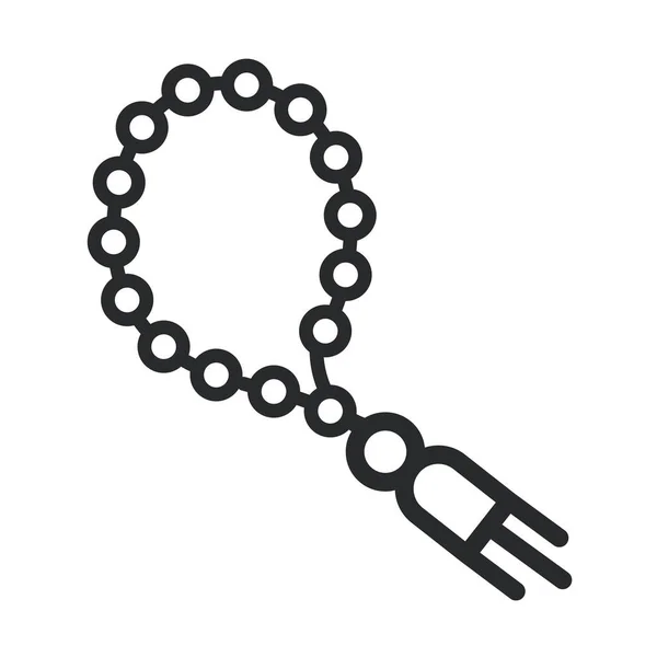 Arabic rosary ramadan islamic celebration line style icon — ストックベクタ