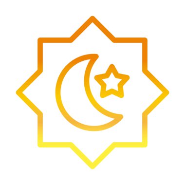 arabesque decoration ramadan arabic islamic celebration gradient line icon