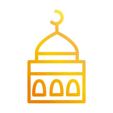 mosque moon temple ramadan arabic islamic celebration gradient line icon