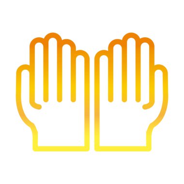 open hands gesture palm traditional ramadan arabic islamic celebration gradient line icon