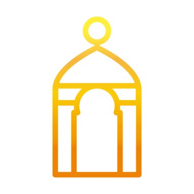 Tapınağın kutsal yeri Ramazan Arap İslami kutlama gradyan çizgisi simgesi