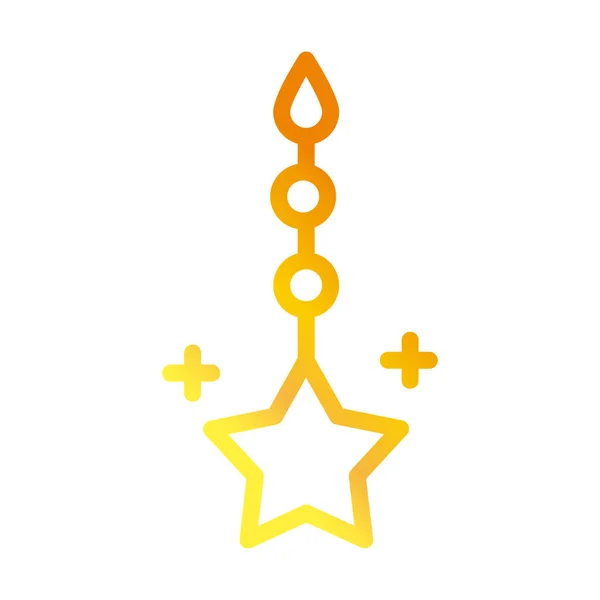 Pendaison étoile ornement ramadan arabique islamic célébration gradient ligne icône — Image vectorielle