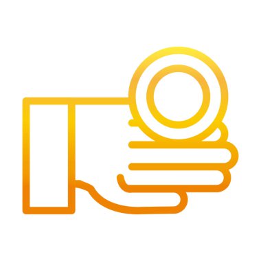 Bozuk paralarla el Ramazan Arap İslam kutlaması gradyan çizgisi simgesi