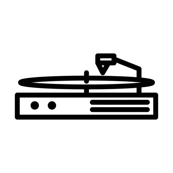 Skivspelare vinyl musik ljud linje stil ikon — Stock vektor