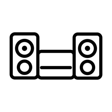 müzik sistemi teçhizat hoparlörü ses çizgisi biçimi simgesi