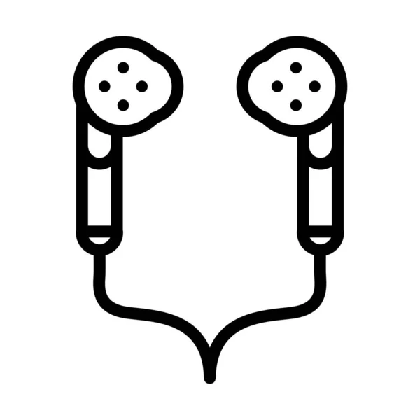 Earphones accessory sound line style icon — Stock Vector