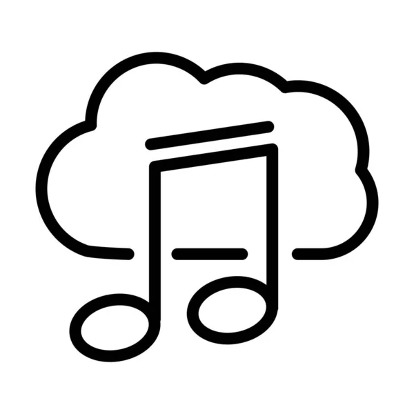 Musique note cloud computing stockage son ligne style icône — Image vectorielle