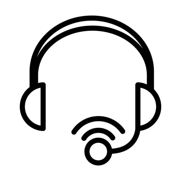 Ακουστικά μικρόφωνο φωνή ήχο γραμμή στυλ εικονίδιο — Διανυσματικό Αρχείο