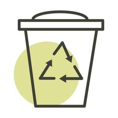bin recycle alternative sustainable energy line style icon