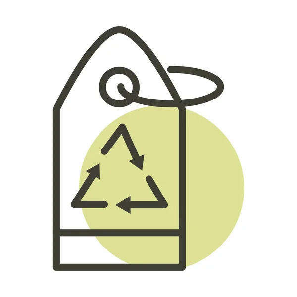Tag recycler alternative ligne d'énergie durable style icône — Image vectorielle