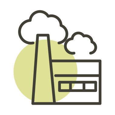 Fabrika kirliliği alternatif sürdürülebilir enerji hattı biçimi simgesi