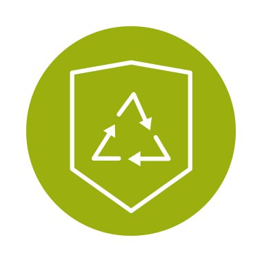 recycle shield eco alternative sustainable energy block line style icon