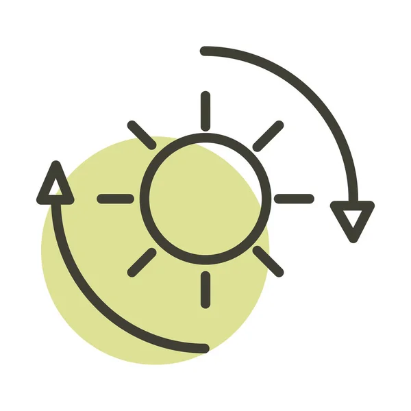 Солнечный цикл экологии альтернативной устойчивой линии энергии стиль значок — стоковый вектор