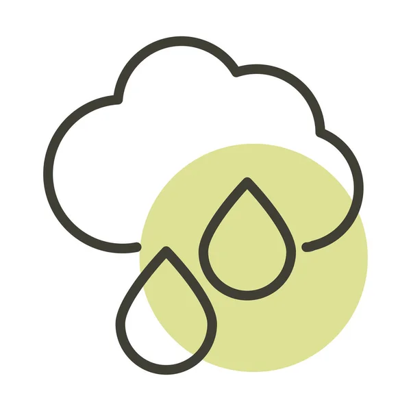 雲雨代替持続可能なエネルギーラインスタイルのアイコン — ストックベクタ