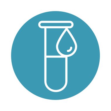 Virüs covid 19 salgın laboratuvar test tüpü örnek blok çizgi simgesi