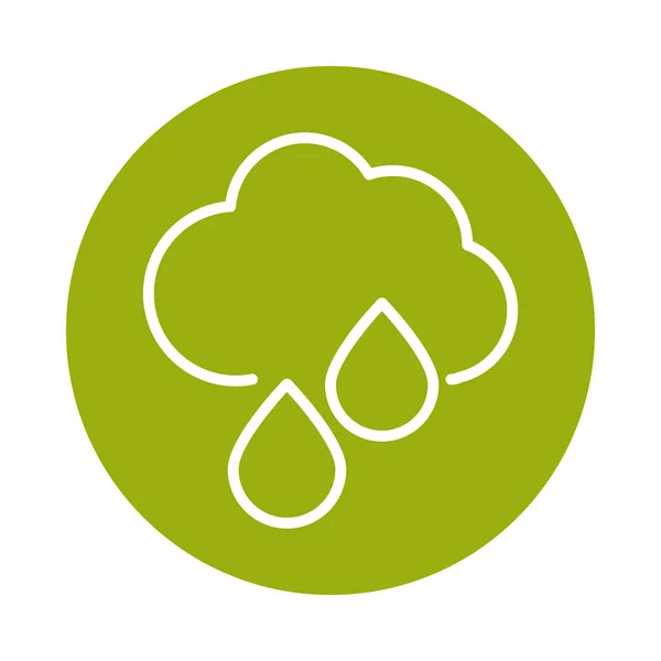 Cloud rain alternative sustainable energy block line style icon — ストックベクタ