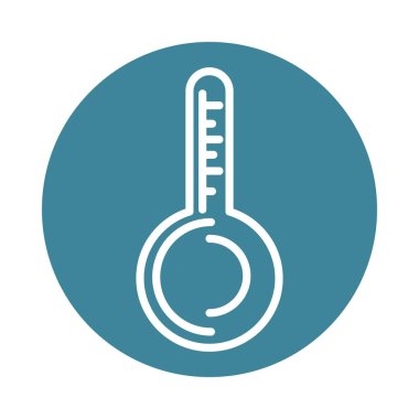 Virüs covid 19 salgın sıcak sıcaklık termometre blok çizgi simgesi